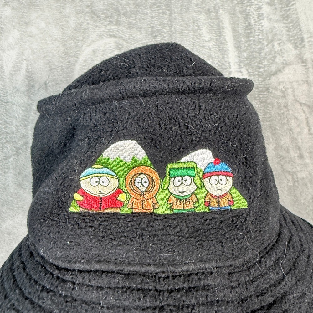 Vintage South Park Unisex S/M Bucket Hat 1998 Fleece Character Embroidery Black - Picture 2 of 8